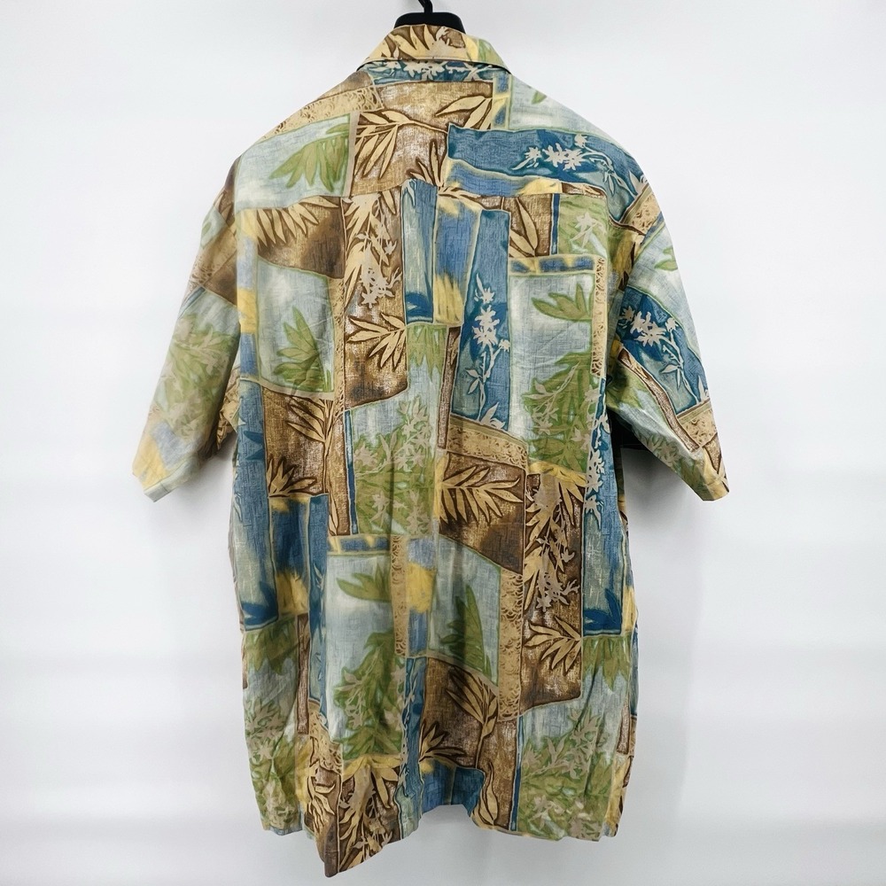 Vintage 90s Tori Richard Honolulu Hawaiian Shirt L Cotton Lawn Patchwork Floral - Picture 3 of 16